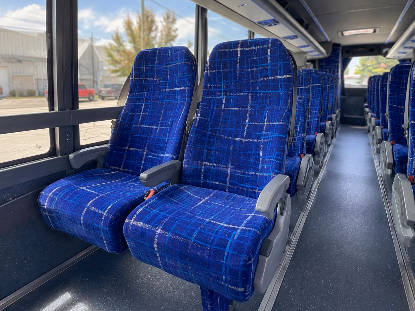 56 passenger charter bus inside